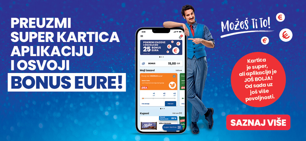 Preuzmi Super Kartica aplikaciju i osvoji BONUS EURE!