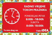 Radno vrijeme IDEA prodavnica tokom vaskršnjih praznika