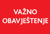 Važno obavještenje